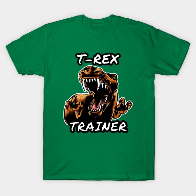 🦖 Ferocious Jurassic-Era Predator, T-Rex Dinosaur Trainer T-Shirt by Pixoplanet